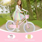 XJD Girls Bike for 3-12 Years Old Girls, 12 14 16 20 Inch Kids Bike with Training Wheels, Adjustable Seat Height, Coaster Brake, Streamers Basket