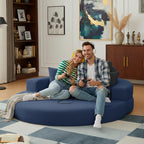 71" Boneless Couch Sofa Bed Oversized Round Couch 2-in-1 Foldable Floor Loveseat Sofa for Living Room and Apartment No Assembly.(Blue, 71")