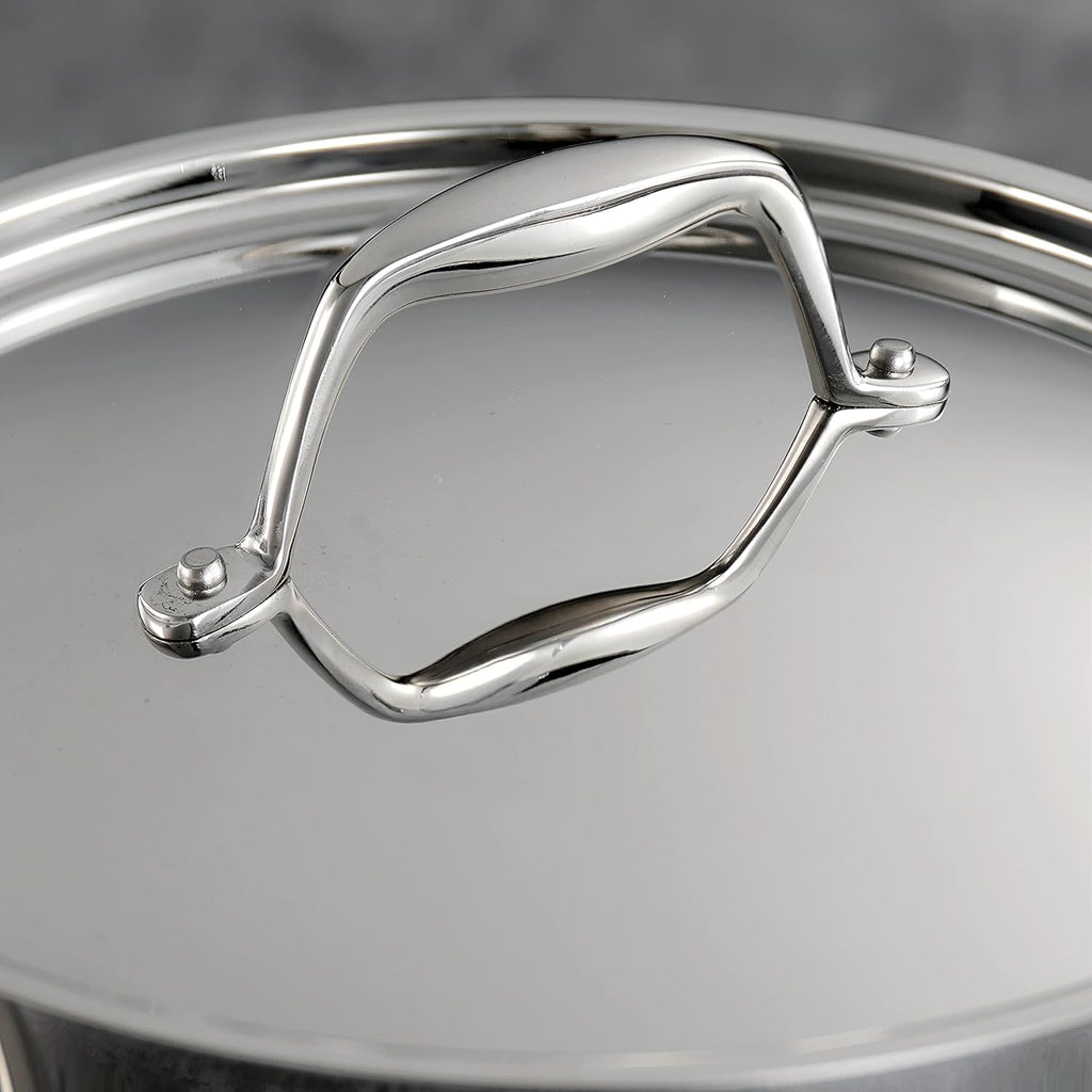 Tramontina Signature Tri-Ply Clad Stainless Steel 4-Quart Sauce Pan with Lid, Induction-Ready, Dishwasher-Safe, NSF-Certified, Made in Brazil