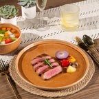 GBHOME Ceramic Dinnerware Sets for 4, 12 Pieces Stoneware Plates and Bowls Sets, Scratch Resistant Dishes, Dishwasher & Microwave Safe, Reactive Glaze-Amber