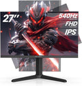 CRUA 27” 540Hz Gaming Monitor  IPS FHD(1920x1080P)  AMD FreeSync  120% sRGB  Height/Pivot/Rotating/Tilt Adjustable Vertical Monitor  HDMI 2.1 + DP 1.4  Wall Mount Install-Black