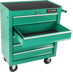 5-Drawer Tool Cart on Wheels, Drawers Rolling Tool Chest with Key Lock, Mobile Trolley Organizer Tools Box with Locking Wheels & Ball Bearing Drawers for Garage,Warehouse,Repair Shop (Green)