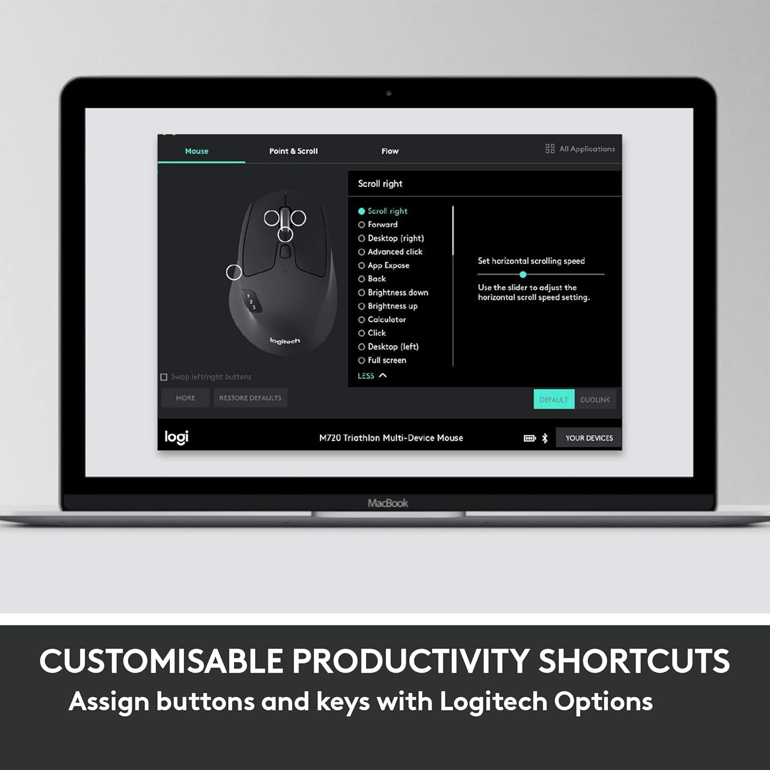 Logitech MK850 Performance Wireless Keyboard and Mouse Combo for Windows, macOS & ChromeOS, Bluetooth & 2.4 GHz USB Receiver, Full-Size Ergonomic Keyboard, Multi-Device, Cushioned Palm Rest – Graphite