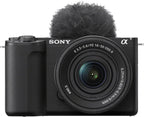 Sony Alpha ZVE10 II - APS-C Interchangeable Lens Mirrorless Content Creators' Camera - Black - with Lens