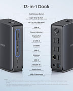 Anker Nano Laptop Docking Station with Detachable Hub  13-in-1 USB-C Triple Display Docking with 2 HDMI+1 DP  10 Gbps USB-C  3 USB-A  Audio  SD/TF  Ethernet  100W Max PD for Dell  Lenovo  HP  and More