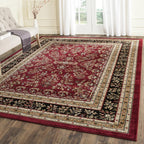 SAFAVIEH Area Rug 9x12 - Lyndhurst Collection - Large - Red & Black, Traditional Oriental Design, Non-Shedding & Easy to Clean, Ideal for Living Room, Bedroom, Dining Space (LNH331B)