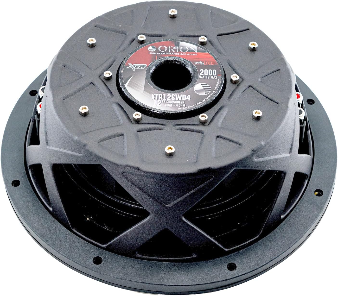 ORION XTR Series XTR12SWD4 Shallow Mount 12” Car Subwoofer  2000W Max Power  500W RMS  Dual 4 Ohm  UV Coated Cone  NBR Surround – Compact Slim Subwoofer for Clean Bass in Tight Car Audio Installs