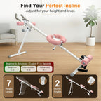 Multifunctional Ab Machine, 6-in-1 Ab Workout Equipment for Home Gym, Adjustable Core & Waist Trainer with 7 Height Levels & 2 Incline Angles, Rowing Mode, Knee Glider