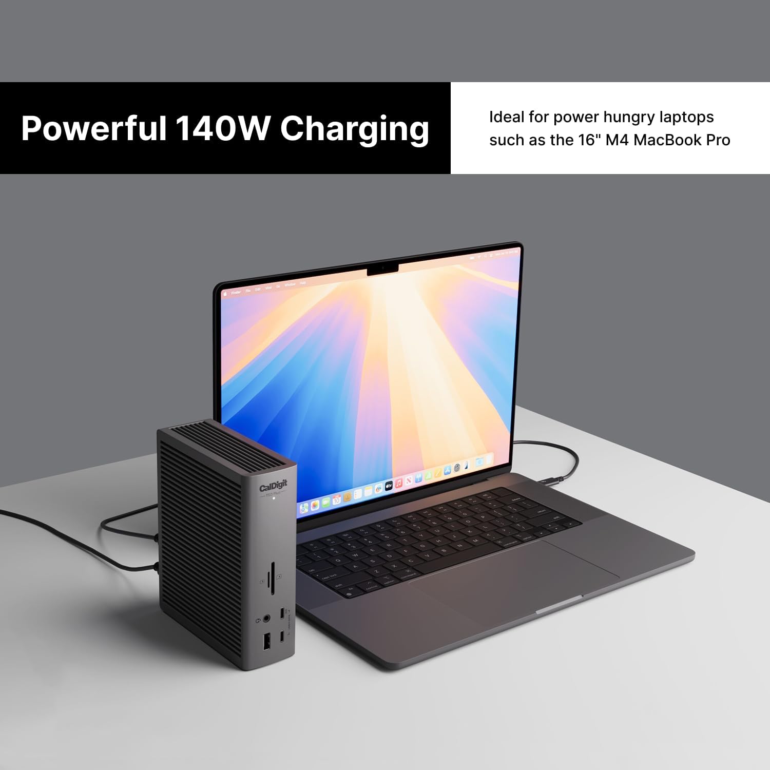 CalDigit TS5 Plus - Thunderbolt 5 Dock - 20 Port 10GbE  140W Dedicated Host Charging  Thunderbolt 5 x3  USB 10Gb/s x10  Dual USB Controllers  Up to Dual 8K 60Hz Displays  1.0m Braided Cable  330W PSU