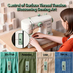 Sewing Machine for Beginners Twin Needles Sewing Machines 16 Built-in Stitches with Accessory Kit, Compact Travel Design for Clothing Repairs, DIY Crafting with Foot Pedal