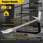 30" Halligan Tool, Halligan Bar with Carry Strap for Fire Rescue, Tactical Breaching & Emergency Entry