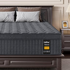 12 inch Firm Queen Mattress, Hybrid Mattress with Extra Back and Lumbar Hip Support, Pressure and Back Pain Relief, Fiberglass Free, 365 Nights Trial,10 Years Warranty