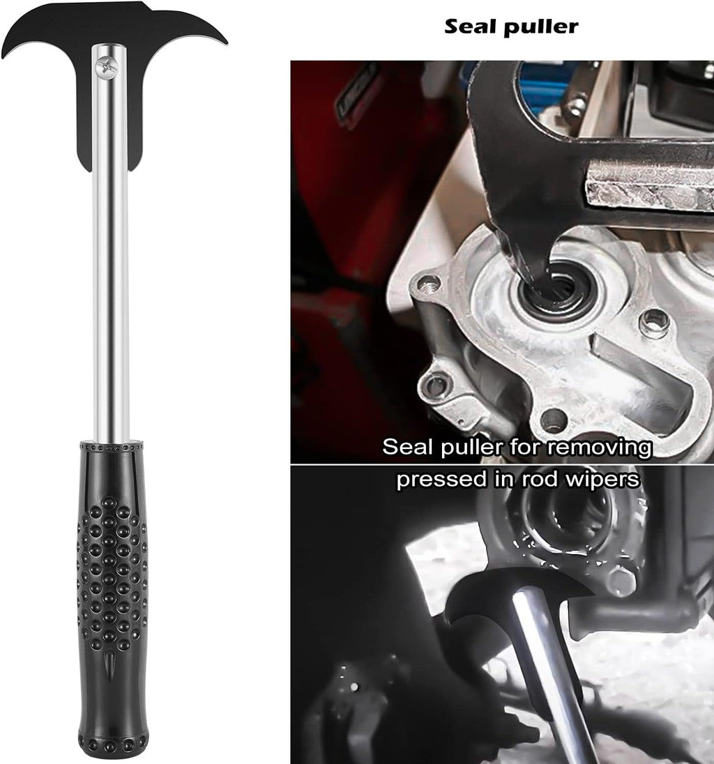 Hydraulic Cylinder Repair Tool kit For skid steers, loaders, backhoes Include gland wrench U-seal installer tools Seal puller Smooth type Piston Ring Compressor (17pcs)