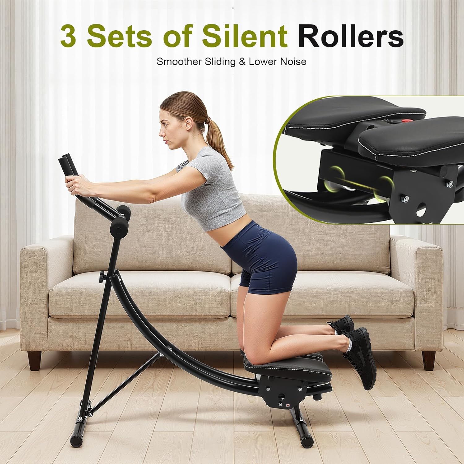 Ab Trainer Abdominal Workout Machine Shaper with LED Monitor Waist Cruncher Core Toner Workout Equipment for Women