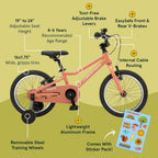 Retrospec Koda Plus Kids Bike for Boys & Girls Ages 4-6 Years - 16" Children's Bicycle, Adjustable Seat & Handlebars