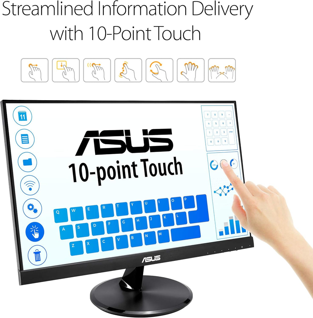 ASUS VT229H 21.5" Monitor 1080P IPS 10-Point Touch Eye Care with HDMI VGA  Black