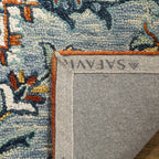 SAFAVIEH Aspen Collection Area Rug - 10' x 14', Blue & Rust, Handmade Boho Wool, Ideal for High Traffic Areas in Living Room, Bedroom (APN312A)