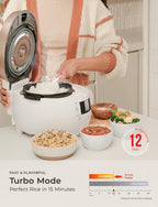 Cuckoo CRP-RT0609FW 6 cup Twin Pressure Plate Rice Cooker & Warmer with High Heat, GABA, Mixed, Scorched, Turbo, Porridge, Baby Food, Steam (Hi/Non Press.) and more, Made in Korea (White)