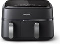 Philips Dual Basket Air Fryer 3000 Series — 8-in-1 functions, 9.5 Quarts, 2 Drawers, Auto-sync Cooking Time, 90% Less Fat, Rapid Air Technology, HomeID Recipe App, Dishwasher Safe, Black (NA351/00)