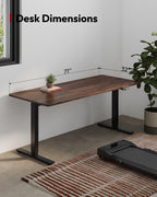 SANODESK Dual Motor Electric Standing Desk 71 x 32 Inches, Height Adjustable Sit Stand Desk with Large Splice Board for Home Office, Computer Workstation, Study & Gaming, Black Frame/Black Walnut Top