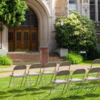 VINGLI 6 Pack Folding Chairs with Padded Seats, Metal Frame with Pu Leather Seat & Back, Capacity 350 lbs, Set of 6, Khaki