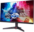 acer Nitro 27” 4K UHD 3840 x 2160 Gaming IPS Monitor | AMD FreeSync Premium | Up to 160Hz Refresh Rate with DFR to FHD 320Hz| Up to 0.5ms | 1 x Display Port 1.4 & 2 x HDMI 2.1 Ports | VG270K V4bmiipx
