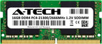 A-Tech 16GB DDR4 2666MHz PC4-21300 (PC4-2666V) CL19 SODIMM 1.2V 260-Pin Non-ECC SO-DIMM Laptop Notebook RAM Memory Module
