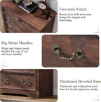 Walnut 6 Drawer Dresser for Bedroom, 47" Tall Dresser, Wood Rustic Chest of Drawers with Chic Wood Pilasters, Dressers Organizer for Bedroom, Hallway, Living Room