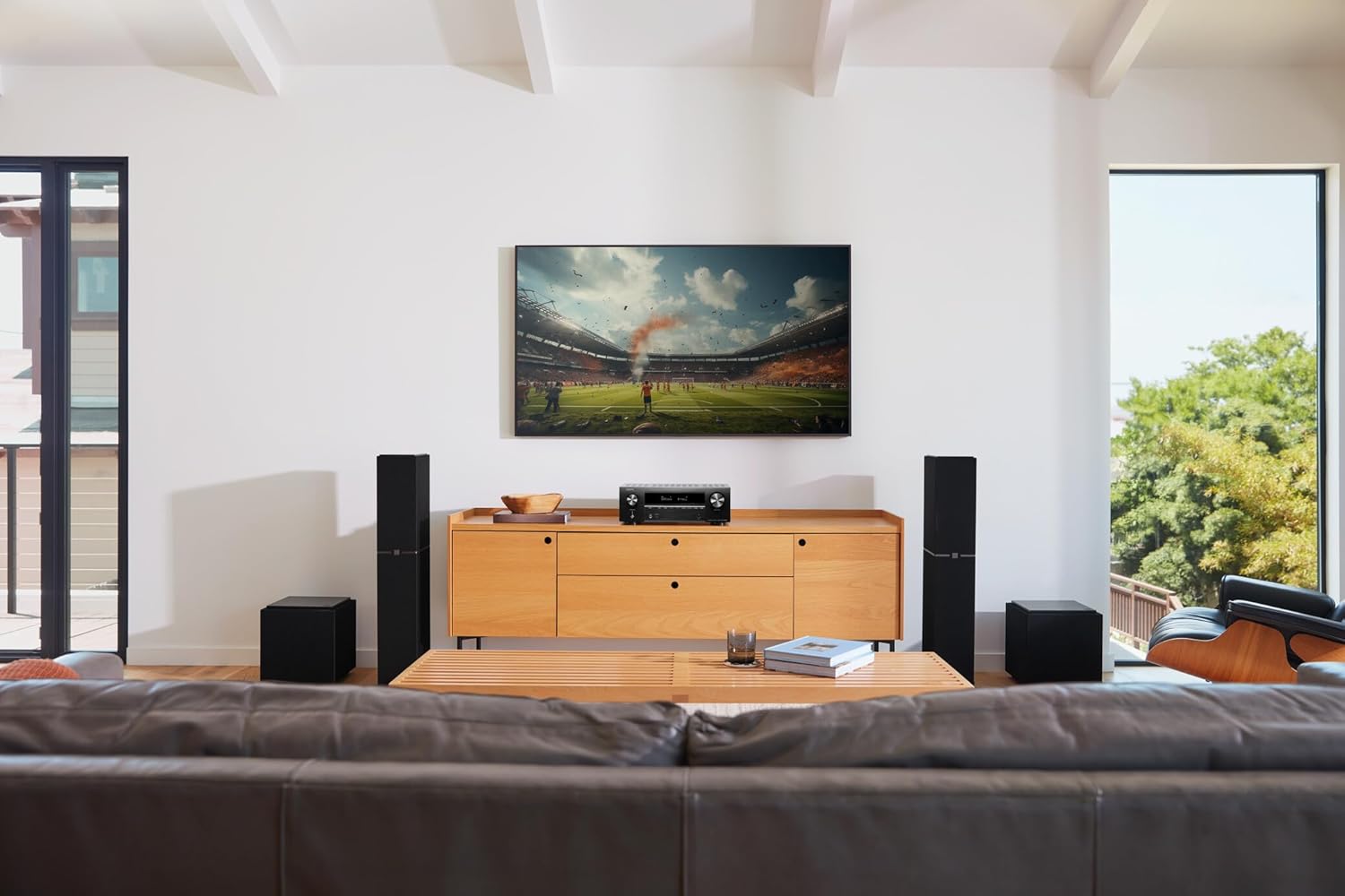 Denon AVR-X1800H 7.2 Channel AV Stereo Receiver - 80W/Channel  Wireless Streaming via Built-in HEOS  WiFi  & Bluetooth  Supports Dolby Vision  HDR10+  Dynamic HDR  & Home Automation Systems