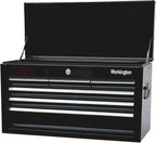 Workington Portable Metal Tool Chest with 6 Drawers, 24" 6-Drawer Tool Chest Cabinet with Ball Bearing Drawer Slides, Steel Tool Storage Box Organizer 4005 Black