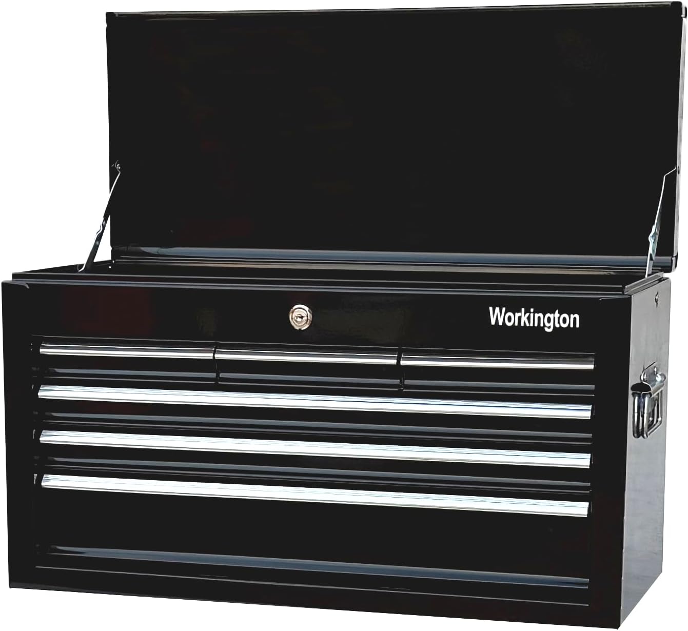 Workington Portable Metal Tool Chest with 6 Drawers, 24" 6-Drawer Tool Chest Cabinet with Ball Bearing Drawer Slides, Steel Tool Storage Box Organizer 4005 Black