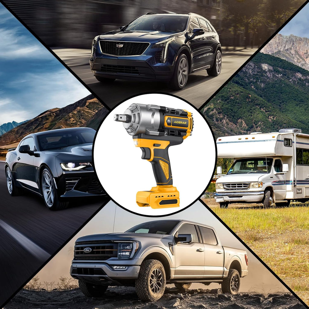 Impact Wrench for DeWalt Battery, 1328Ft-Lbs (1800N.m) Impact Driver, 1/2" Impact Gun 3-Speed High Torque Power Tool for Tire Removal, Rusted Bolts, Heavy Equipment(No Battery)
