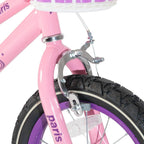 JOYSTAR Paris Girls Bike for Ages 3-8 Years Old, 14 16 18 Inch Kids Bike with Training Wheels, Basket and Handbrake, Multiple Colors