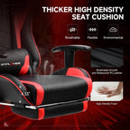 GTPLAYER Gaming Chair,Gamer Chair with Bluetooth and Adjustable Backrest,Seat Height Adjustable Computer Chairs with 3D Armrests,Video Game Chair with Footrest Speakers (Red)