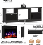 70" Fireplace TV Stand with 23" Electric Fireplace for TVs Up to 80 inch, Modern LED Light Entertainment Center with High Gloss Storage Cabinet, Media TV Consoles for Living Room (Black, 70")