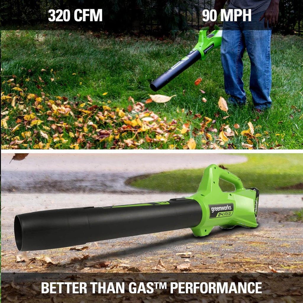 Greenworks 48V (24V x 2) 20" Cordless Battery Mower  12" String Trimmer/Edger  & 320 CFM Blower Combo Kit w/ (2) 4.0Ah Batteries  (1) 2.0Ah Battery & Chargers