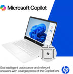 HP 14" Laptop Thin and Light for 2026 Student Business with Office Suite  Copilot AI  Intel CPU Up to 2.8GHz  8GB RAM  628GB Storage (128GB SSD+500GB Ext)  WiFi 6  Win 11 Pro  MarxsolAccessory  White