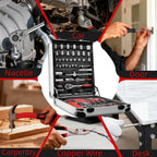 Tool Kit, Aluminum Trolley Case Tool Set for Men, 515 PCS General Household Tool Kit with 4-Drawer for Home Repair, Car, Garage, Maintenance, Auto Repair Toolbox with Wheel