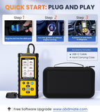 OBD2 Scanner with ABS SRS Transmission, Reset Fault Lights | Check Engine Code Reader with Full OBDII Functions | DLC Pin Test | Battery Voltage Check, Car Diagnostic Tool
