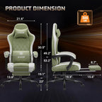 Homall Gaming Chair with Massage & Footrest, Ergonomic Computer Office Chair, High-Back Racing Style Reclining Chair with Adjustable Lumbar Support, Breathable Tech Fabric for Adults (Green)