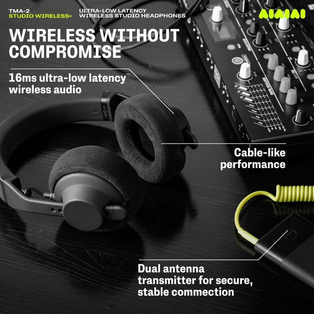 AIAIAI TMA-2 Studio Wireless+ Headphones Over Ear  W+ Link Technology  Fully Modular Construction  Uncompressed Wireless Audio  Premium Memory Foam Cushions  Ergonomic Creator Headband