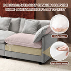 Ihanherry 146" U-Shaped Modern Sofa Modular Sectional Cloud Couch with 2 Ottoman, 6-Seat Chenille Deep Seat Sofa with 6 Pillows for Living Room, Bedroom and Apartment, Grey