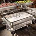 Chafing Dishes for Buffet 4 Pack, 9QT Mirror-Like Polished Finish Food Warmers for Parties Buffet No Fingers Cut Roll Edge Designed Chafing Dish Buffet Set for Any Party with Complete Set