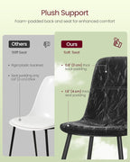 VASAGLE Set of 4 Dining Chairs, Dining Room Kitchen Chairs, Metal Frame, Adjustable Feet, Easy to Clean, Glacier-Textured PU Leather, for Kitchen, Ink Black UKDC188B01V1