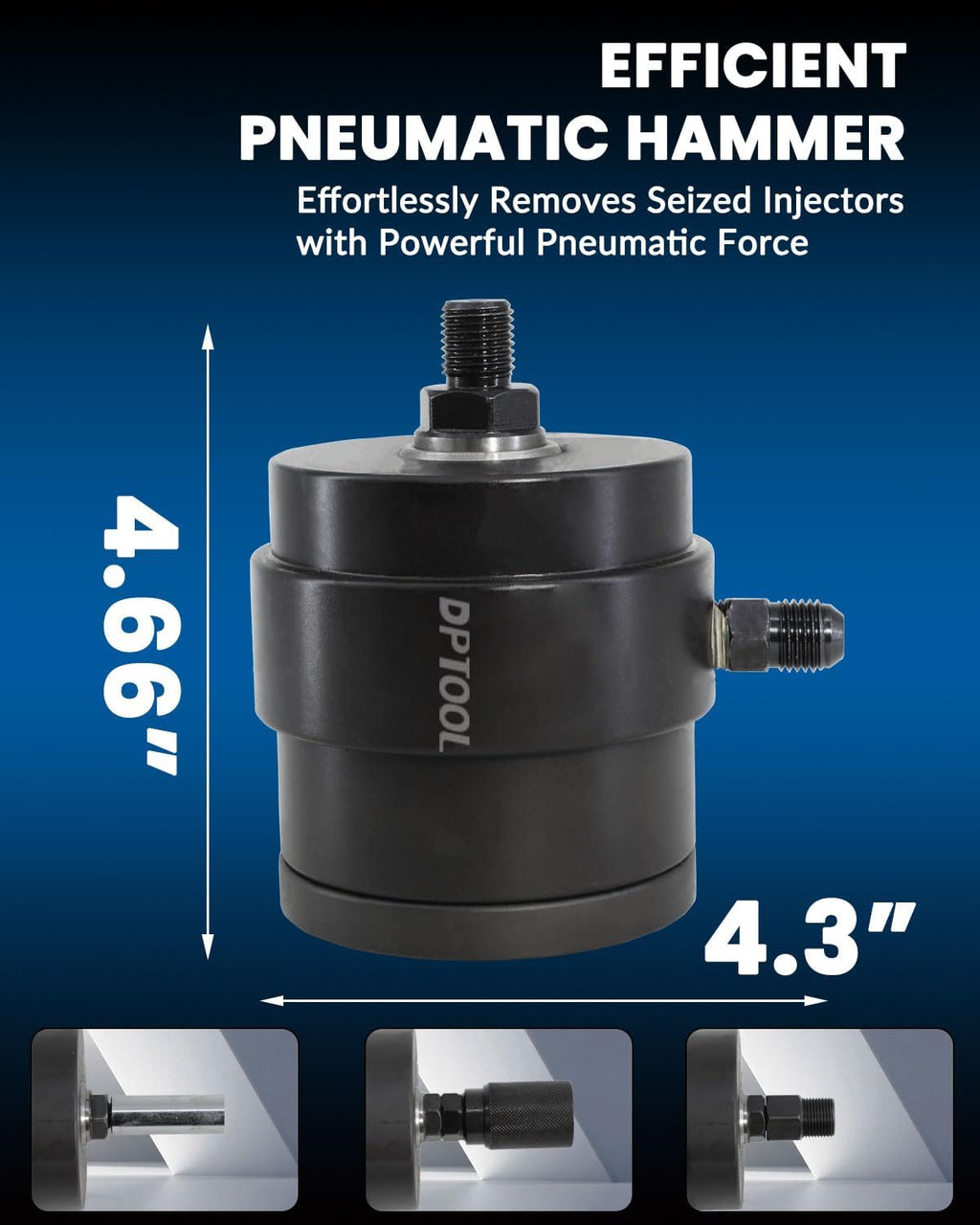 Universal Pneumatic Diesel Fuel Injector Puller Tool Kit Injector Remover Extractor with Impact Air Tool compatible with Benz for Bosch for Siemens etc Diesel Engine