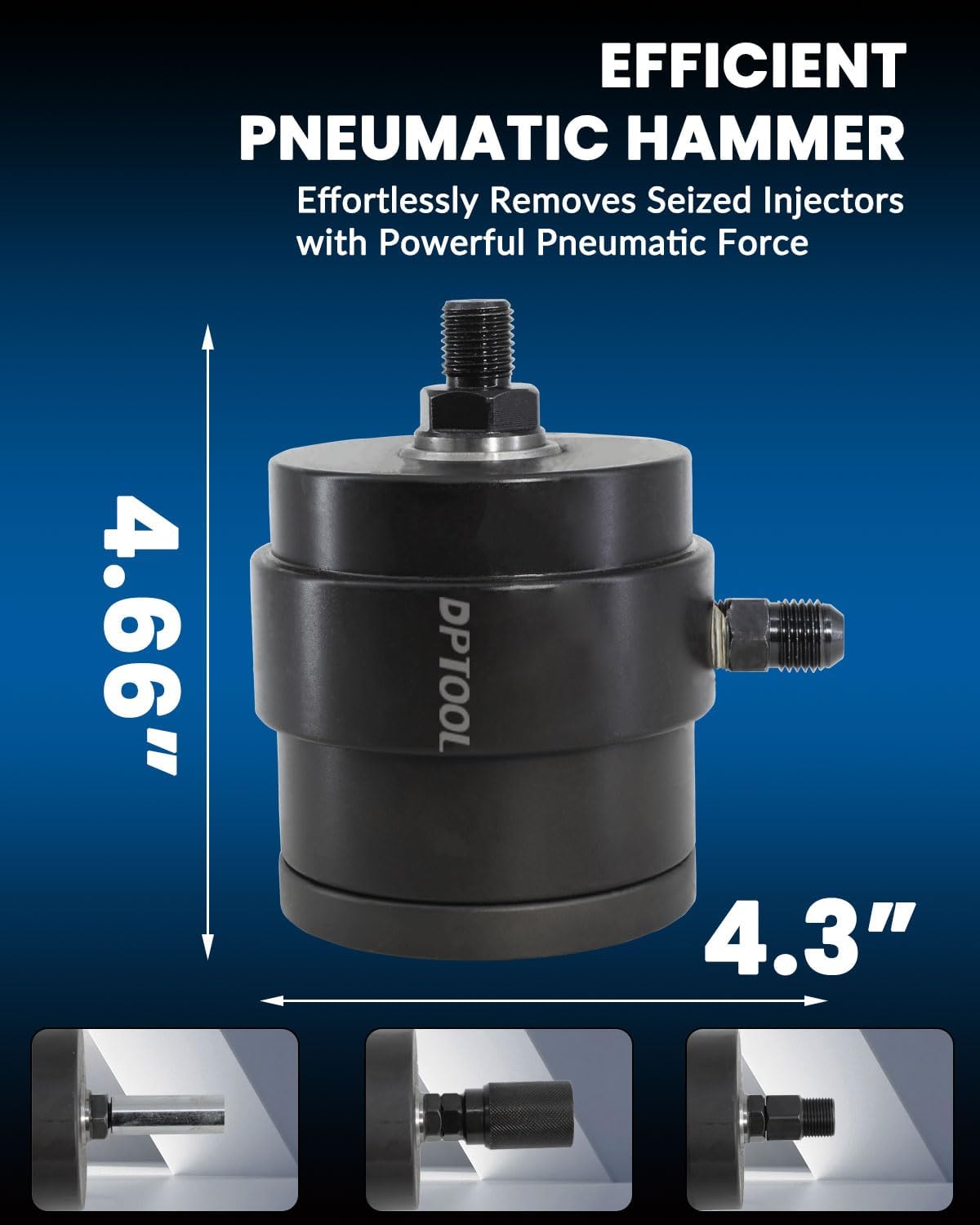 Universal Pneumatic Diesel Fuel Injector Puller Tool Kit Injector Remover Extractor with Impact Air Tool compatible with Benz for Bosch for Siemens etc Diesel Engine