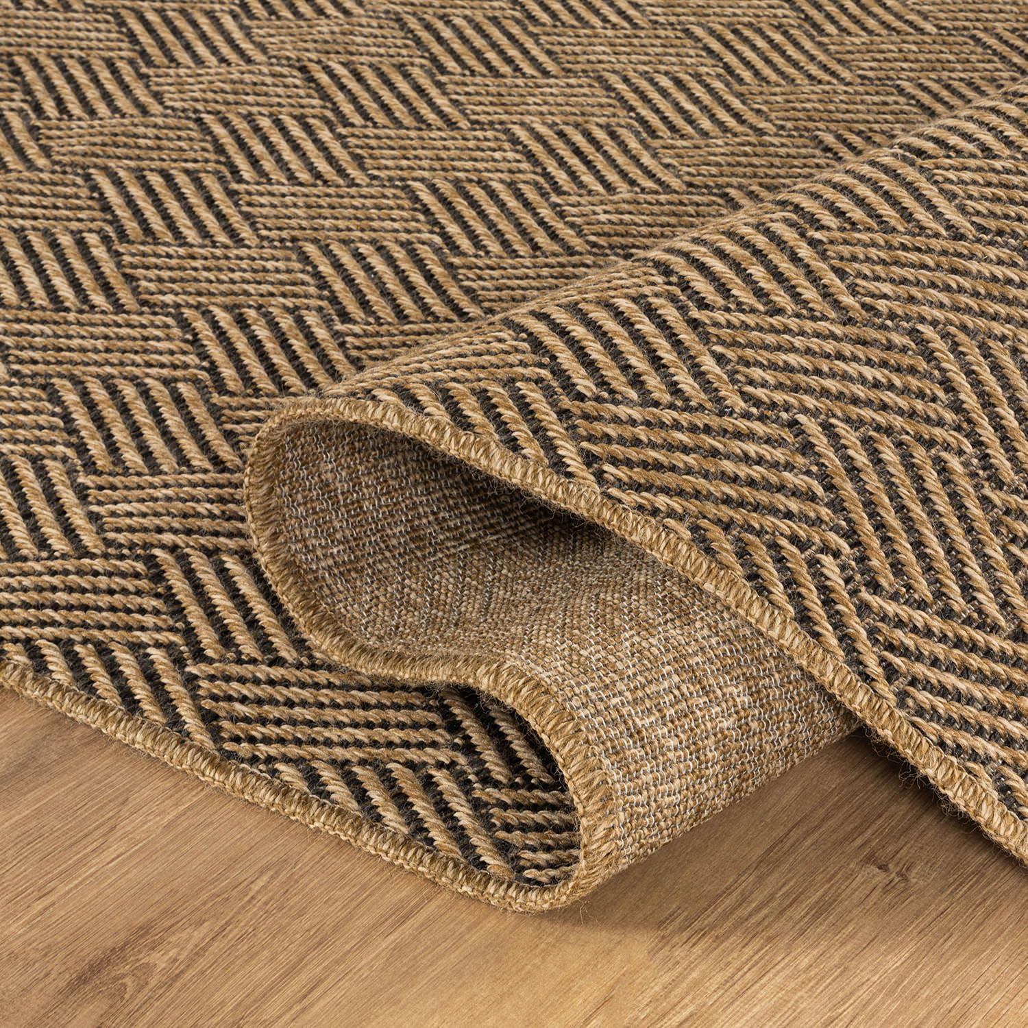 Easy Jute Rugs 9x12 Herringbone Natural Color Living Room Indoor Outdoor Area Rug for Patio and Kitchen Rug High Traffic Washable Easy to Clean Solid Boho Woven Design Carpet (9 x 12)