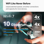 TP-Link Deco 7 Pro BE63 Tri-Band WiFi 7 BE10000 Whole Home Mesh System - 6-Stream 10 Gbps  4x2.5G Ports Wired Backhaul  4X Smart Internal Antennas  VPN  HomeShield  Free Expert Support (3-Pack)