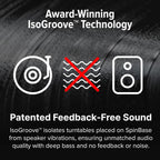 Andover Audio Spinbase 2 Speaker System Designed for Turntables; Phono Input  BT  Analog and Optical Input  ISOGroove Anti-Feedback  with Remote Control (Black)