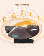 RELX Massage Chair Full Body, 20 Modes Zero Gravity SL-Track Shiatsu Massage Chair Built-in Heat System, Airbag Massage with Body Scan, Deep Yoga Stretch, Calfrest Extension and AI Control(Brown)